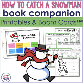 Preview of How to Catch a Snowman Speech Therapy Activities | Boom™ Cards and Print