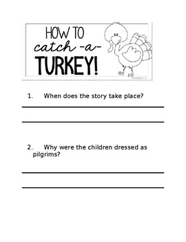 Preview of How to Catch a Turkey Comprehension Questions