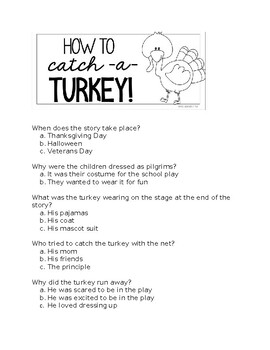 Preview of How to Catch a Turkey Multiple Choice