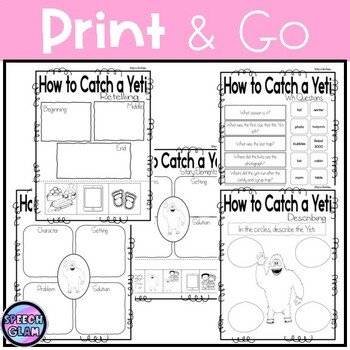 Adapted Book Piece Set, How to Catch a Yeti, BOOM Cards™ & Print