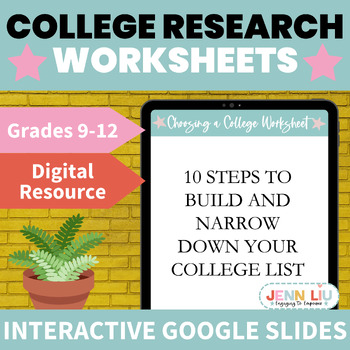 Preview of College Research Worksheets - College Readiness