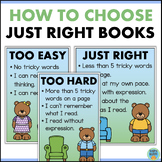 Choosing a Just Right Book Anchor Chart Posters How to Pic