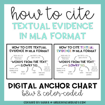 Text Evidence Anchor Chart