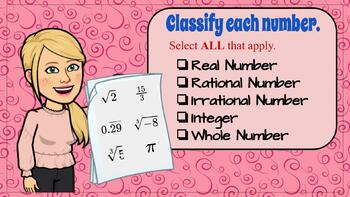 Preview of How to Classify Real Numbers - Lesson/Task Cards/Video
