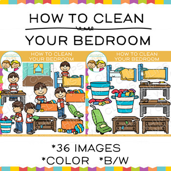 Preview of How to Clean Your Bedroom Daily Routines and Sequencing Clip Art