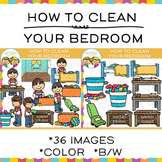 How to Clean Your Bedroom Daily Routines and Sequencing Clip Art