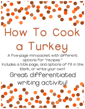 Preview of How to Cook a Turkey Writing Activity