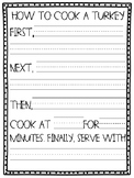 How to Cook a Turkey Writing Template