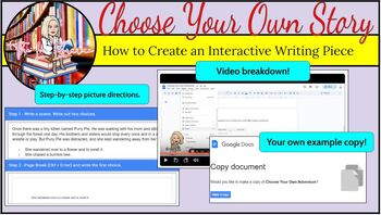 Preview of How to Create a Choose Your Own Adventure Story (Interactive Writing Document)