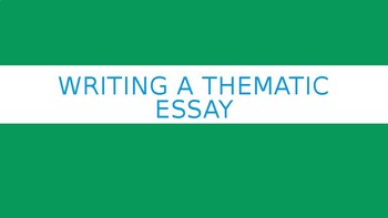 Preview of How to Create a Thesis and Outline for a Thematic Essay