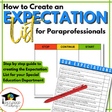 How to Create an Expectation List for Paraprofessionals in