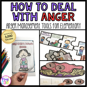 Preview of Anger Management Strategies - Calm Down Corner Visuals Worksheets Activities