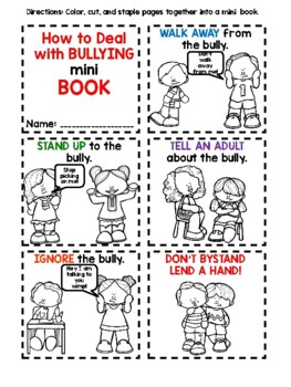 how to deal with bullying mini book by buckeye school