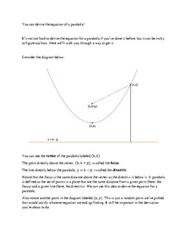 Preview of How to Derive The Equation of a Parabola
