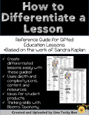 How to Differentiate a Lesson Reference Guide