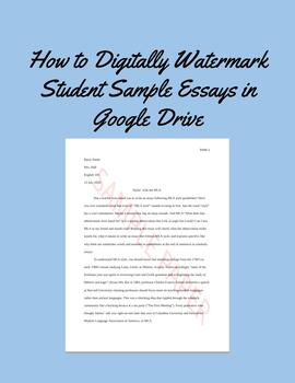 Preview of How to Digitally Watermark Essays in Google 
