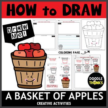 Preview of How to Draw A Basket of Apples | Directed Drawing Activities