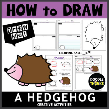 Preview of How to Draw A Hedgehog | Directed Drawing