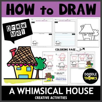Preview of How to Draw A Whimsical House | Directed Drawing Activities
