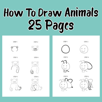 How To Draw Animals For Kids: Ages 4-10 In Simple Steps Learn To Draw Easy  Step By Step Drawing Guide (Paperback)