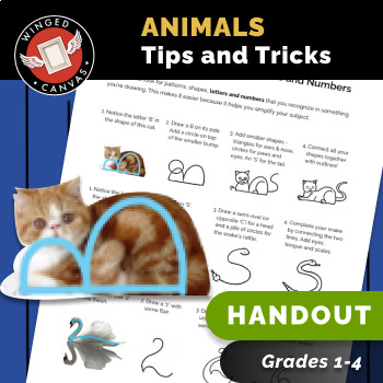 How to Draw Animals Using Letters and Numbers - Art Handout by Winged Canvas