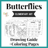 How to Draw Butterflies Directed Drawing + Spring Coloring Pages