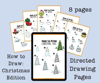 Preview of How to Draw Christmas Directed Drawing Pages