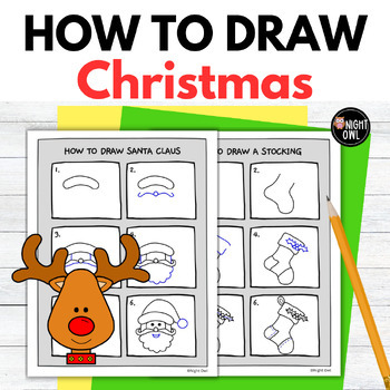 Preview of Christmas Directed Drawings - 10 Winter Step-by-Step Drawings for Kids