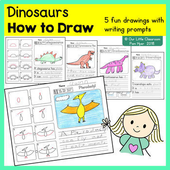 Preview of How to Draw:  Dinosaur Directed Drawings