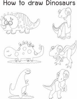 how to draw a dinosaur step by step for kids