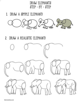 How to Draw Elephants Easy & Realistic - Step-by-Step by No Corner Suns