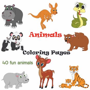 Preview of Animals Coloring Pages - Forest Animals Coloring Sheets - Coloring Book