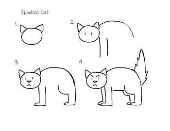 How to Draw a Black Cat Ghost Step by Step by Easydrawforkids