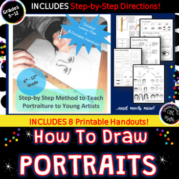 Preview of Value Shaded Portraits! Drawing Lesson Middle School Visual Arts High School Art