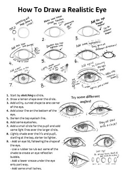 How to Draw Realistic Eyes by Visual Arts Resources AUS | TPT