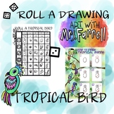 How to Draw & Roll -A-Tropical bird drawing  printables
