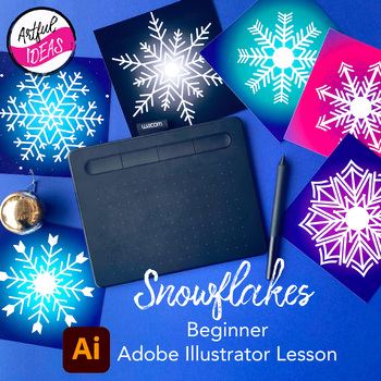 Preview of How to Draw Snowflakes on Adobe Illustrator Beginner Activity