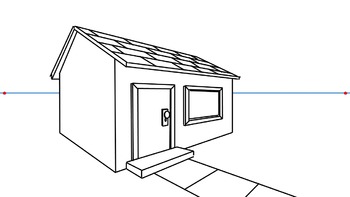 Preview of How to Draw a 3D House (2-Point Perspective)