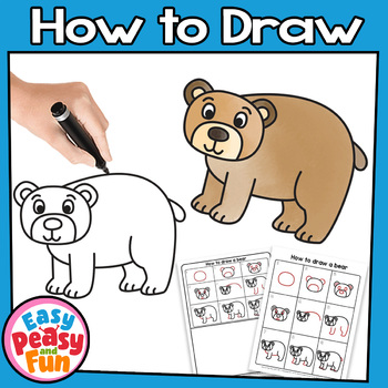 How to Draw a Bear | Fall Forest Animals Step by Step Directed Drawing