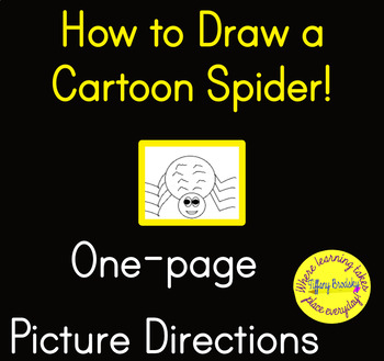 Preview of How to Draw a Cartoon Spider Picture Directions; Great for Elementary