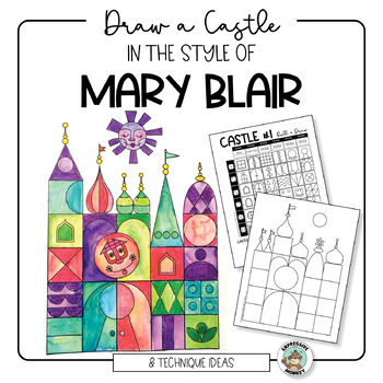 Preview of How to Draw a Castle • Mary Blair Style • Roll A Castle • Color Lesson