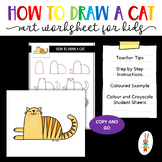 How to Draw a Cat Art Worksheet