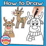 How to Draw a Christmas Reindeer Directed Drawing Step by 