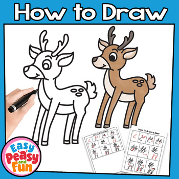 How to Draw a Deer | Fall Forest Animals Step by Step Directed Drawing