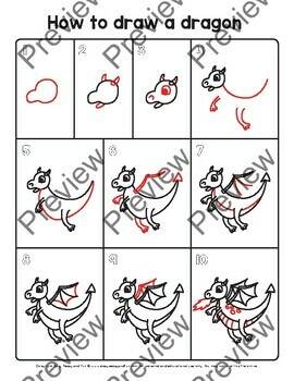How to Draw a Dragon - Instructions for Easy Dragon Drawing