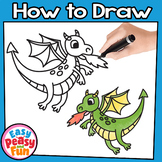 How to Draw a Dragon Directed Drawing Step by Step Tutorial