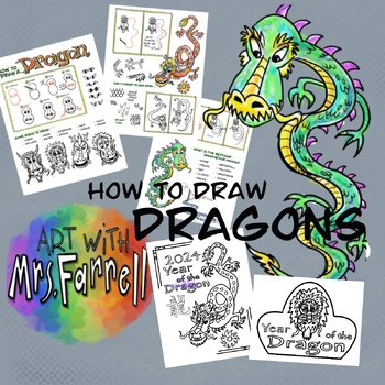 Preview of How to Draw a Dragon Printable Packet - 5 Pages!