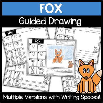 Preview of Fox Directed Drawing | Winter Writing Center Activity | Winter Art Project