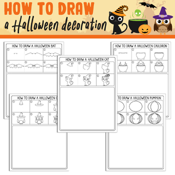 Preview of How to Draw a Halloween Decoration: Step by Step Tutorial + 5 Coloring Pages