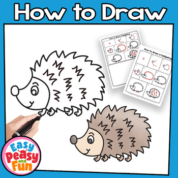 How to Draw a Hedgehog | Fall Forest Animals Step by Step Directed Drawing